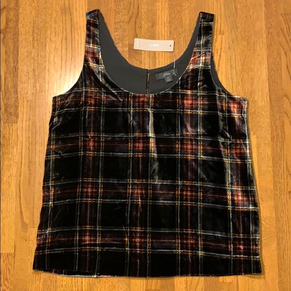 J.Crew Velvet Plaid Tank Top in Stewart Tartan - Picture 8 of 11